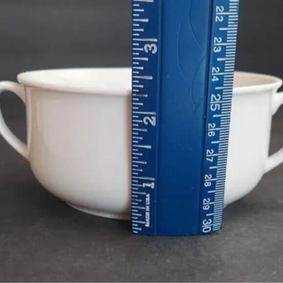 Williams Sonoma White Double Handled Cream Soup Bowl w/ Under Plate - Picture 2 of 5